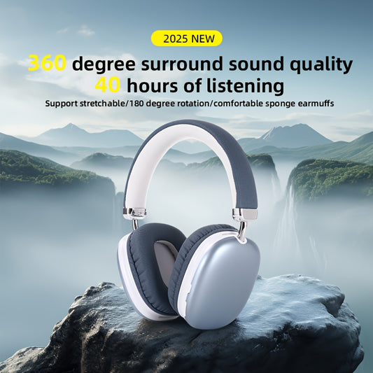 This Bluetooth Headset With A Microphone Offers A 40-hour Playback Time. It Is Retractable, Has High-quality Sound, And Features Soft Memory Ear Cups With Button Control. It Is Suitable For Music