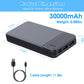 1Pc 30000mAh 20000mAh 1W MAh Fast Charging Power Bank With 1 USB Cable Fit For IOS Phone 15 14 13 And More