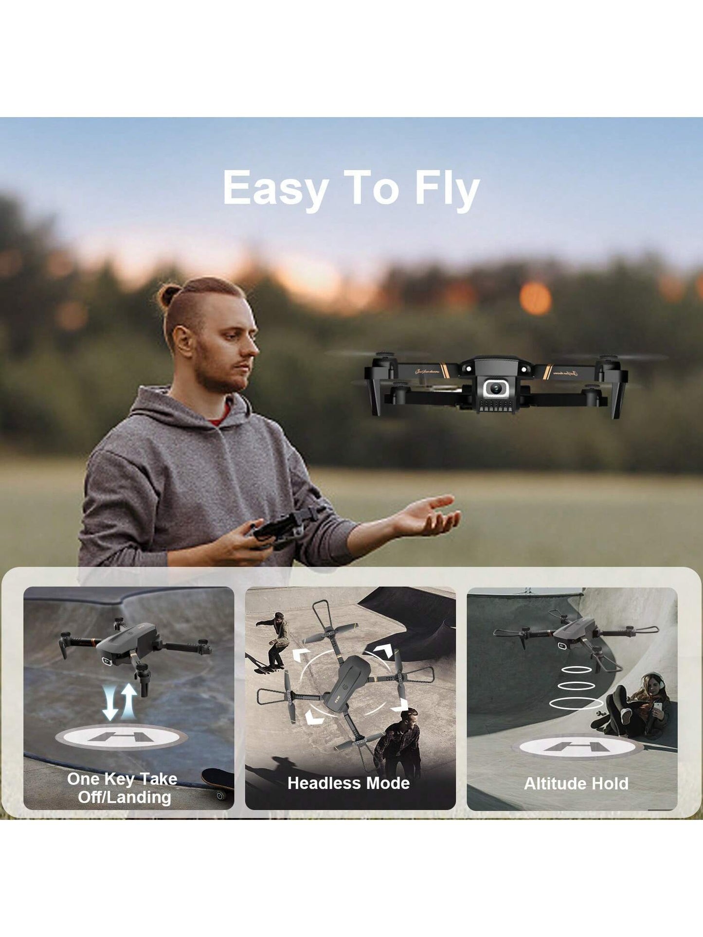 V4 Foldable Mini Drone With Camera 4K 1080P HD Drone ,3 Batteries,Drones For Adults Kids,Remote-controlled Quadcopter,Logistics Is Randomly Sent By UPS,USPS,