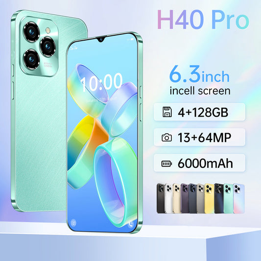 6.3inch HOT40 Unlocked Phone Dual SIM 4G Phone, Android Smartphone 4GB 128GB Rom