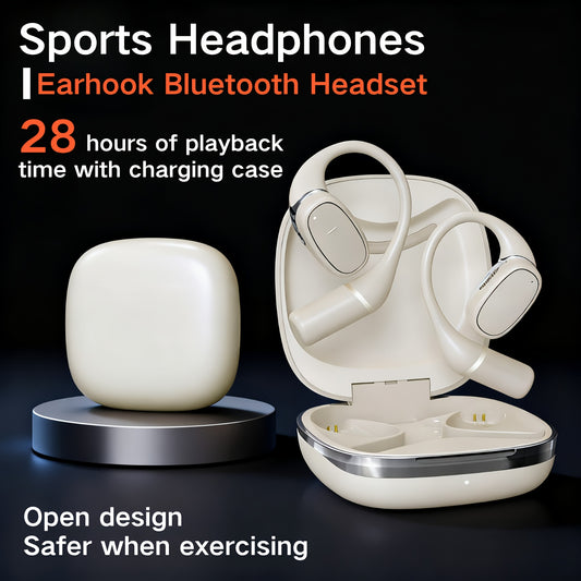 OWS Open-ear Headphones, 5.3 Wireless Earbuds, High-fidelity Stereo Wireless Headphones, 8-hour Playtime Sports Earbuds, With LED Digital Battery Display Charging Case, Perfect For Work, Workouts