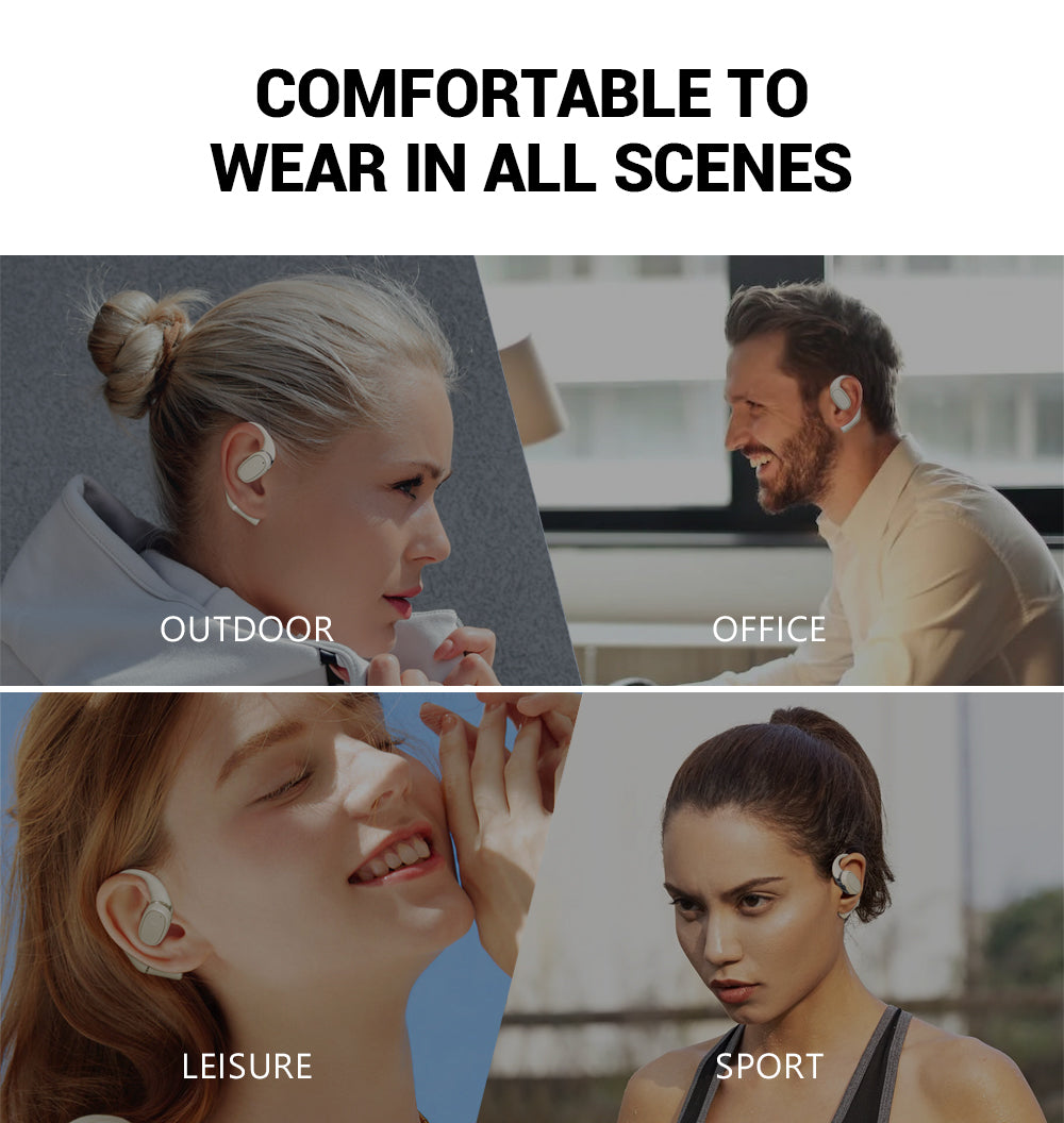 OWS Open-ear Headphones, 5.3 Wireless Earbuds, High-fidelity Stereo Wireless Headphones, 8-hour Playtime Sports Earbuds, With LED Digital Battery Display Charging Case, Perfect For Work, Workouts