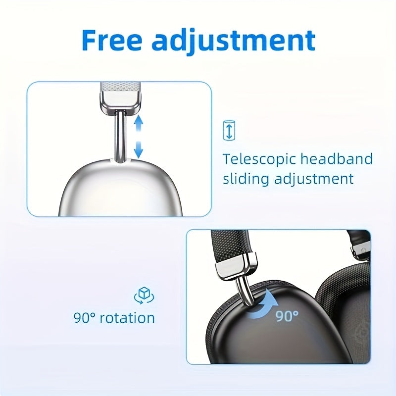 This Bluetooth Headset With A Microphone Offers A 40-hour Playback Time. It Is Retractable, Has High-quality Sound, And Features Soft Memory Ear Cups With Button Control. It Is Suitable For Music