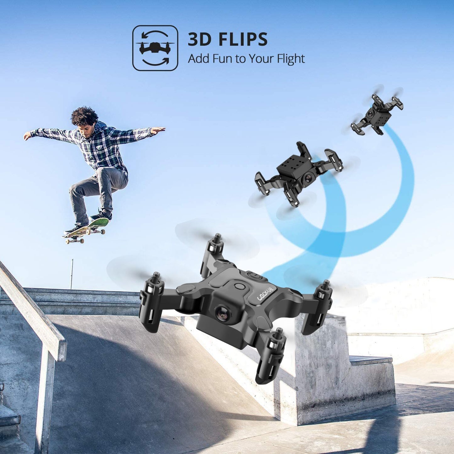 DE  V2 Mini Drone Selfie WIFI FPV With HD Camera Foldable Arm RC Quadcopter Toy