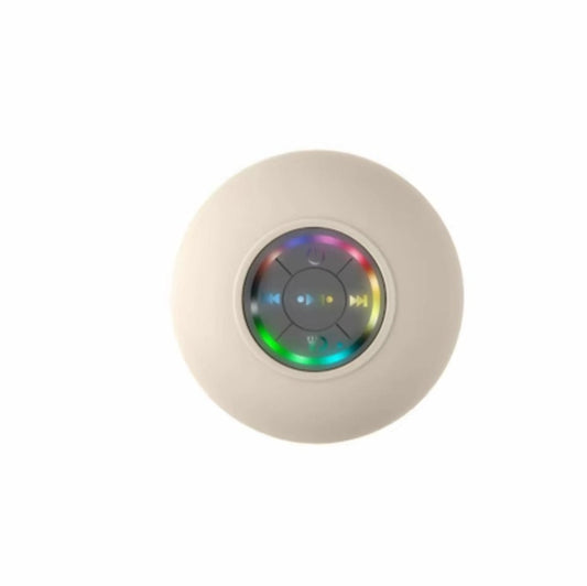 Waterproof Bluetooth Wireless Shower Speaker Bathroom Speaker LED Light Portable--white