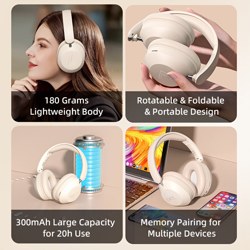 This Bluetooth Headset With A Microphone Offers A 15-hour Playback Time. It Is Retractable With High Sound Quality And Soft Memory. The Ear Cups Are Controlled By Buttons And Are Suitable For Music, S