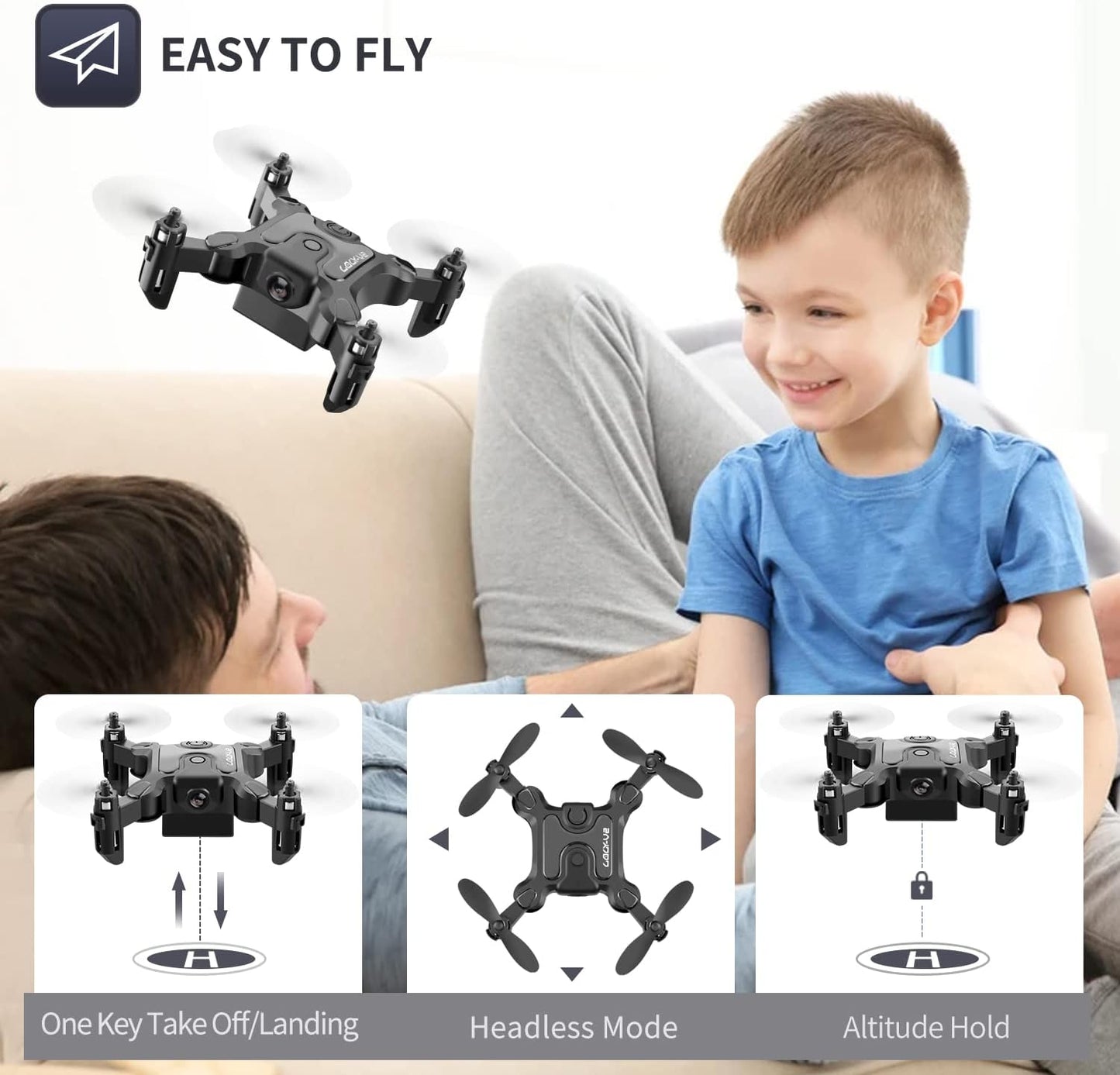 DE  V2 Mini Drone Selfie WIFI FPV With HD Camera Foldable Arm RC Quadcopter Toy